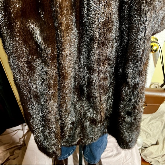 Vintage Ludwig Furs Women’s Genuine Mink Brown Full Length Coat XL - Picture 4 of 13